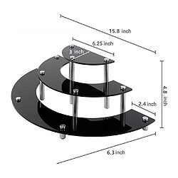 Avis Les Modèles Acryliques Noirs De Parfum De Maquillage De Bijoux Jouent Le Support De Support De Risers D'affichage