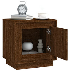 Maison Chic Table de chevet,Table de Nuit,Meuble de Rangement chêne marron 44x35x45 cm bois d'ingénierie pas cher