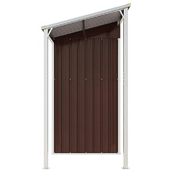 Avis Helloshop26 Abri de jardin cabane cabanon maison de stockage remise extérieur hangar outils robuste avec toit prolongé 277 x 110,5 x 181 cm acier marron 02_0022219