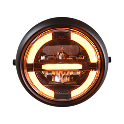 Projecteur D'ampoule De Phare Halo LED Rond Pour Moto 7.4 Pouces Pour Harley Jaune