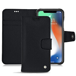 Housse cuir Apple iPhone Xs Max - Rabat portefeuille - Noir élégant ( Noir / Black ) - NOREVE