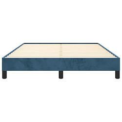 Acheter vidaXL Cadre de lit sans matelas bleu foncé 140x190 cm velours