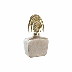 Vase DKD Home Decor Verre Beige Doré Aluminium (28 x 11 x 45 cm)