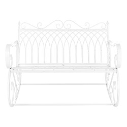 Banc à Bascule Greenough Vintage Métal 85 x 113 x 95 cm Blanc [en.casa]