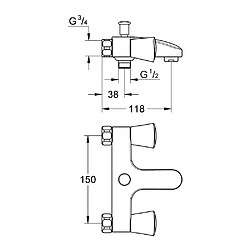 Mélangeur bain-douche bicommande COSTA S sans raccords - GROHE - 25485-001