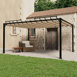 Maison Chic Tonnelle | Pergola avec toit à persienne 3x4 m Taupe Tissu et aluminium -GKD42099