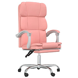 vidaXL Fauteuil inclinable de bureau Rose Similicuir