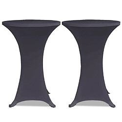 vidaXL Housse de table extensible 60 cm 2 pcs Anthracite