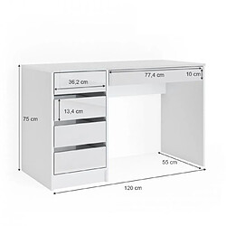 Avis Mpc Bureau blanc 120 x 75 x 55 cm (LxHxP)