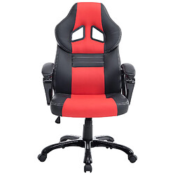 Decoshop26 Fauteuil de bureau gaming sur roulettes mécanisme d'inclinaison en PVC noir / rouge et plastique 10_0002595