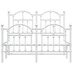 Maison Chic Lit adulte - Lit simple Cadre de lit métal avec tête de lit/pied de lit,Structure du lit Contemporain pour chambre blanc 120x190cm -MN57607 pas cher