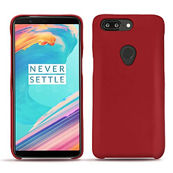 Coque cuir OnePlus 5T - Coque arrière - Rouge ( Nappa - Pantone #d50032 ) - NOREVE