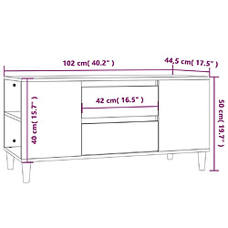 vidaXL Meuble TV Noir 102x44,5x50 cm Bois d'ingénierie pas cher