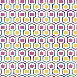 Noordwand Papier peint Good Vibes Hexagon Pattern Rose et jaune