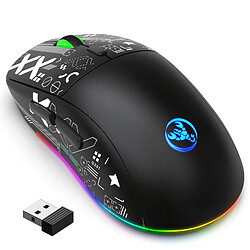 Yonis Souris Gaming Sans Fil RGB 3 Modes Rechargeable