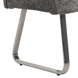 Acheter Decoshop26 Lot de 2 chaises de salle à manger avec accoudoirs + banc 160 cm inox brossé et tissu chenille gris foncé 04_0008281