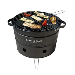 Beyond Blue Mini Barbecue au Charbon de bois portable - Noir - Design pot de fleur