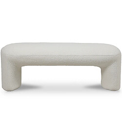 ICONIK INTERIOR Banc Tapissé en Tissu Bouclé - Vieire Blanc