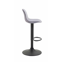 Avis Decoshop26 Tabouret de bar en tissu gris et cadre en métal noir hauteur réglable pieds trompette 10_0000303