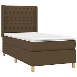 Acheter Sommier à lattes et matelas LED,Cadre à lattes de lit pour Adulte Marron foncé 90x190cm Tissu -MN49250