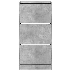 Maison Chic Armoire à chaussures | Meuble de rangement à chaussures Meuble d'Entrée gris béton 60x21x125,5cm bois d'ingénierie -MN12712 pas cher