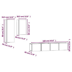 vidaXL Ensemble de meubles TV 4 pcs Chêne marron Bois d'ingénierie pas cher