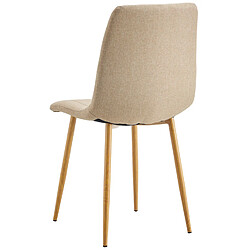 Avis Pegane Lot de 4 chaises de salle à manger rembourées en tissu coloris Beige - Longueur 44 x profondeur 55 x hauteur 87 cm