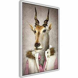 Paris Prix Affiche Murale Encadrée Animal Alter Ego Antelope 20 x 30 cm Blanc