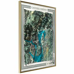 Paris Prix Affiche Murale Encadrée Raised Relief Map Eastern Norway 20 x 30 cm Or