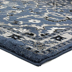 Avis Thedecofactory VENISE - Tapis toucher laineux motifs floraux bleu anthracite 133x190