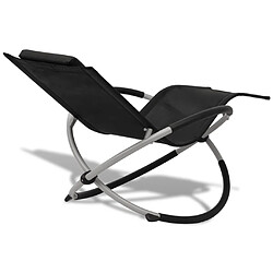 Avis vidaXL Chaise longue géométrique d'extérieur Acier Noir et gris