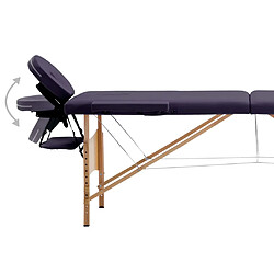 Acheter vidaXL Table de massage pliable 2 zones Bois Violet