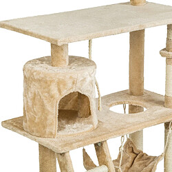 Acheter Helloshop26 Arbre à chat griffoir grattoir niche jouet animaux peluché beige 141 cm 08_0000513