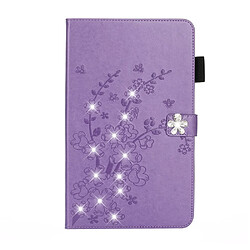 Etui en PU strass fleur avec support violet pour votre Apple iPad 10.2 (2019)