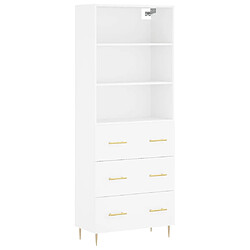 vidaXL Buffet haut Blanc 69,5x34x180 cm Bois d'ingénierie