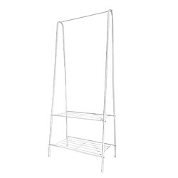 Acheter Porte-manteau âne en métal d'angle premium Nyana Home 151x60x34cm, 1 étagère suspendue, 1 étagère inférieure Blanc.