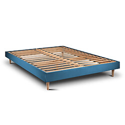 Sommeil de plomb Sommier Kit Velours Bleu 180x200 H29cm