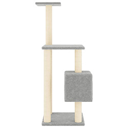 Helloshop26 Arbre à chat meuble tour grimper jouet grattage grattoir escalade plateforme avec griffoirs en sisal clair 104 cm gris 02_0022542