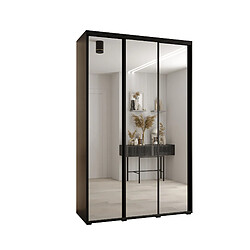 Abiks Meble Armoire à portes coulissantes Davos 2 H235.2 x L150 x P45 3 portes coulissante (Noir/Noir/Noir)