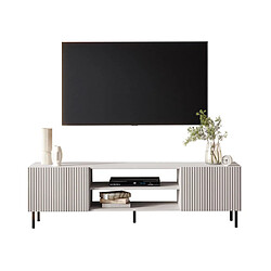 Bestmobilier Timote - meuble TV 2 portes et 2 niches - écru - 181 cm