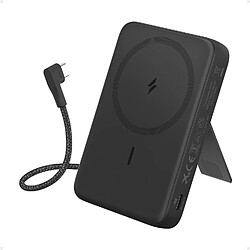 SANAG Zolo Power Bank Magnétique, Batterie Externe Portable 10000Mah Sans Fil Avec Recharge Rapide 30 W ., Câble Usb-C Intégré Et Support Ajustable, Pour Iphone Séries 15/14, Airpods, Et Bien Plus