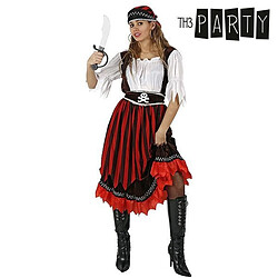 Totalcadeau Costume de fête pour femme pirate costume blanc rouge noir pas cher