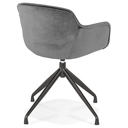 Acheter Alterego Chaise design avec accoudoirs 'GRAPIN' en velours gris