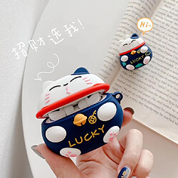 GUPBOO Airpods Coque Housse Étui Protecteur Compatible pour AirPods1/2-Silicone de dessin animé mignon chat chanceux