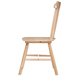 Pegane Lot de 2 chaises en bois hévéa coloris beige - Longueur 46,5 x Profondeur 52 x Hauteur 87 cm