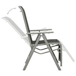 Maison Chic Chaise de jardin - Fauteuil d'extérieur inclinable Textilène et aluminium Argenté -MN98990 pas cher