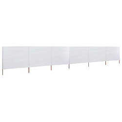 vidaXL Paravent 6 panneaux Tissu 800 x 120 cm Blanc sable