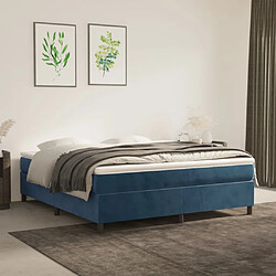 vidaXL Cadre de lit sans matelas bleu foncé 180x200 cm velours