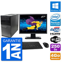 PC Tour Dell 390 MT Ecran 27" G630 RAM 4Go Disque Dur 250Go HDMI Windows 10 Wifi - Occasion