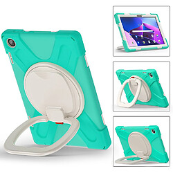 Coque en silicone anti-chute avec poignée et béquille rotative pour votre Lenovo Tab M10 (Gen 3) TB-328FU/TB-328XU - menthe verte